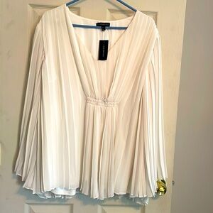 NWT Lane Bryant pleated v neck blouse